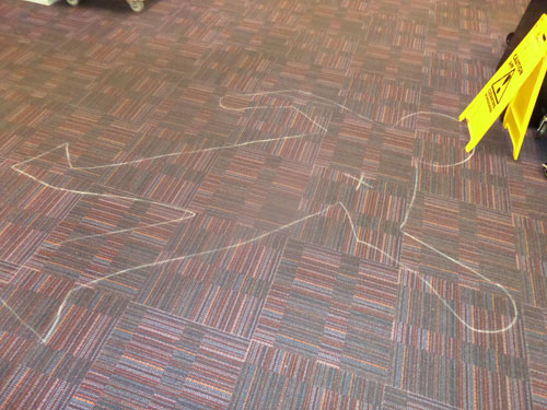 Angela Marsons Author Visit - Crime scene decorations