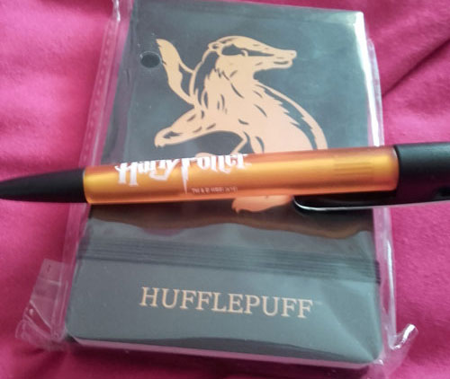 Hufflepuff notepad and pen
