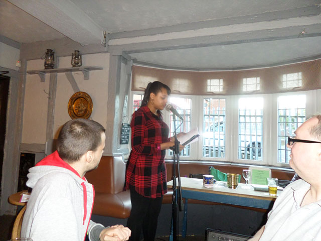 Me reading out my poetry at the Britannia Inn Poetry Open Mic Me reading out my poetry at the Britannia Inn Poetry Open Mic