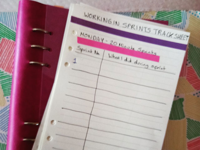 Working in Sprints — A Productivity Experiment - Track Sheet Working in Sprints — A Productivity Experiment - Track Sheet